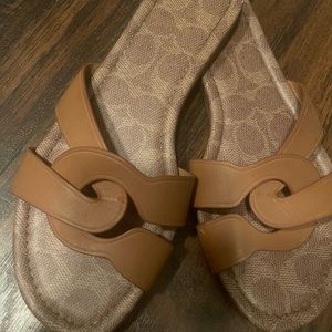 Coach leather brown sandals